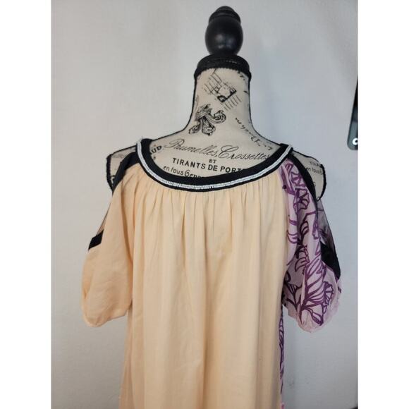 LEIFNOTES Anthropologie Shift Dress Sz 6 Brimming Borders Beaded Patchwork Boho - Picture 9 of 12